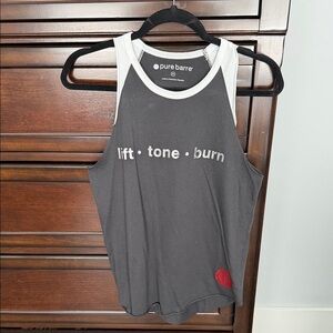 Pure Barre Charcoal and White Workout Tank